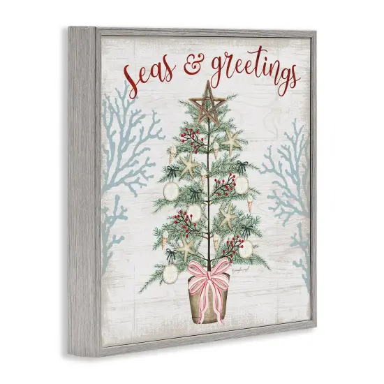 Stupell Industries Seas & Greetings Coastal Tree Framed Giclee By Jennifer Pugh {3}