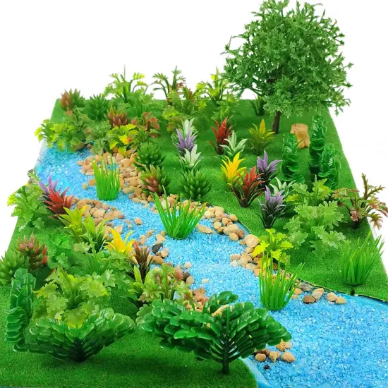91pcs Model Trees Mixed Miniature Trees Model Train Scenery Fairy Garden Trees Diorama Trees Artificial Wargame Trees Model Railroad Scenery Diorama Supplies for DIY Scenery Landscape {2}