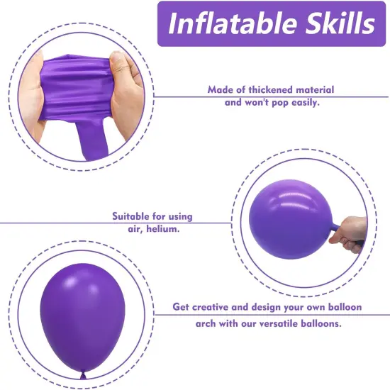 102PCS Red Latex Balloon Arch Kit Purple {3}