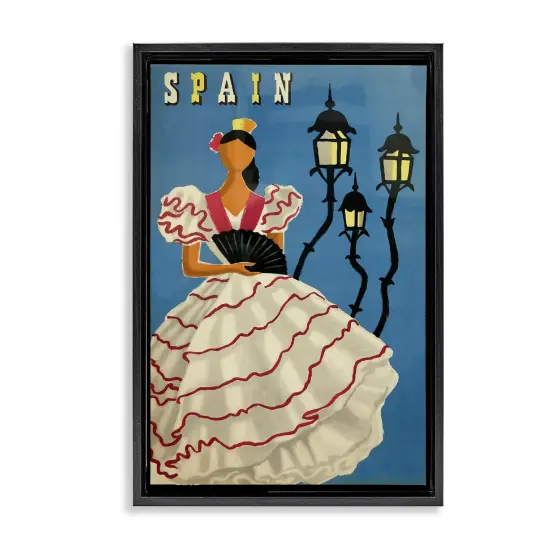 Stupell Industries Spain Woman Portrait Poster Floating Frame By Marcus Jules {7}