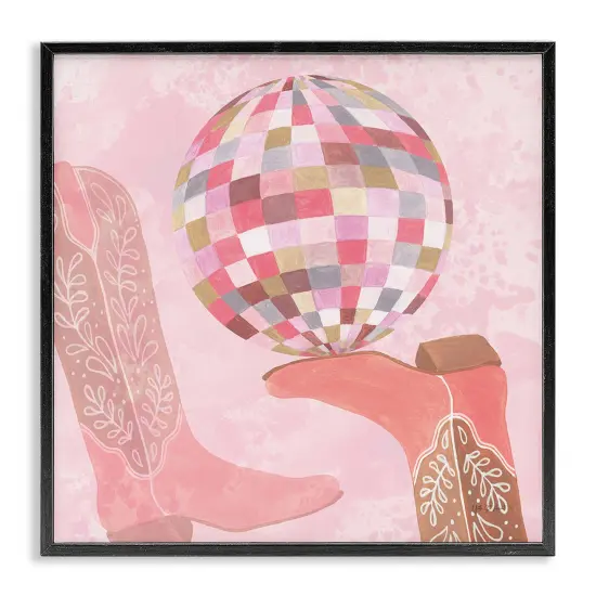 Stupell Industries Cowgirl Boot & Disco Ball Framed Giclee By Yvette St. Amant {1}