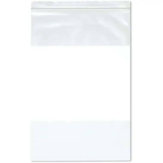 Plymor 10" x 15" (Pack of 100), 4 Mil Heavy Duty White-Block Zipper Reclosable Plastic Bags {1}