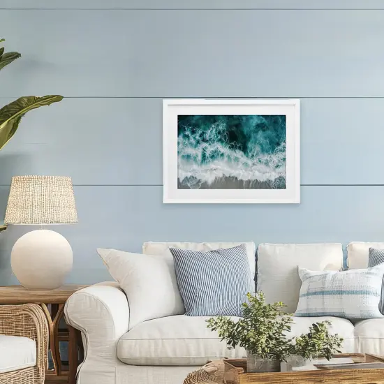 Stupell Industries Turbulent Hazy Waters Framed Print Under Glass, design by Lazar Studio {2}