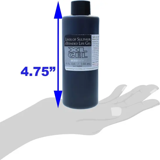 The Beadsmith XL Gel Liver of Sulfur Extended Life Gel 4 Fluid Ounces (118ml) Bottle Apply a Patina Finish to Silver Copper and Other Metal for Oxidized Look on Art and Jewelry Projects {4}