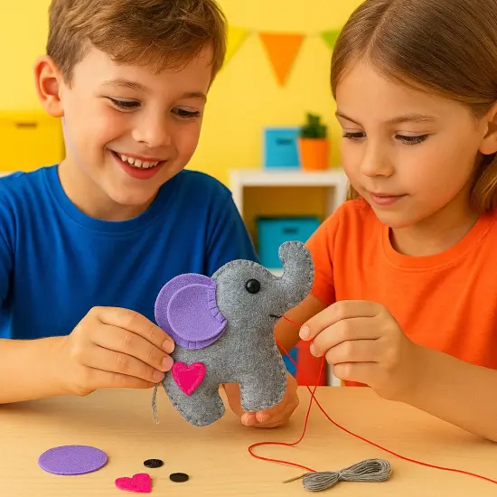 Felt Elephant DIY Craft Kit by FabricLA | Easy Sewing Project for Beginners | Suitable for Ages 9 & Up {3}