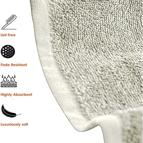 Set of 6 Hotel & Spa 100% Cotton Bath Towels 27x52 inch IVORY {1}