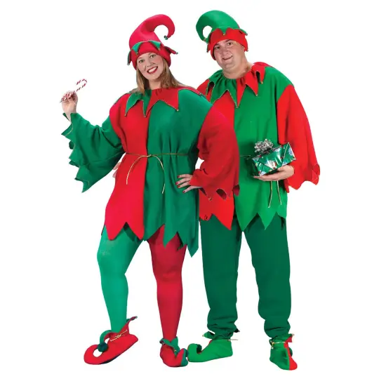 Fun World Red and Green Elf Adult Christmas Costume Set - Plus Size {3}