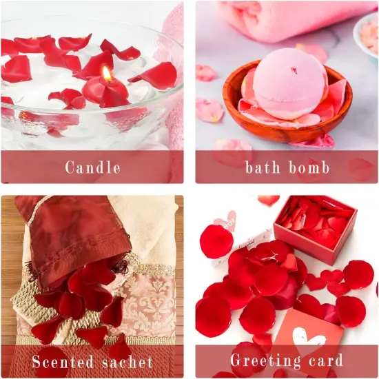 Dried Rose Petals - Dry Rose Petals Real Rose Petals Dried Organic for Rose Bath Spa Rose Quartz Candle Soap Making Wedding Confetti Resin Jewelry DIY Crafts Accessories {5}