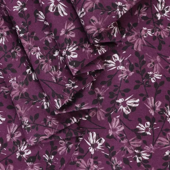 Mook Fabrics Aster Flannel Fabric [108 in. Wide] - By The Yard Italian Plum {1}