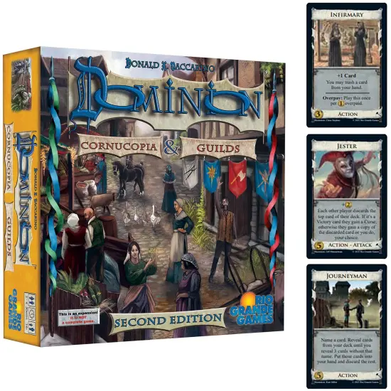 Rio Grande Games: Dominion Cornucopia & Guilds 2nd Edition - Expansion Deck Building Board Game, Time Of The Harvest, Ages 14+, 2-4 Players, 30 Min {6}