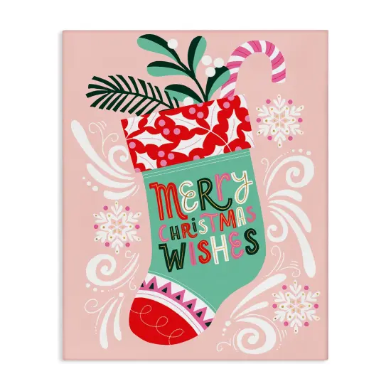 Stupell Industries Fun Whimsy Christmas Stocking Canvas By Muffin Grayson {1}