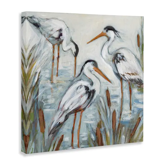 Stupell Industries Three Herons In Water Canvas By Susan Winget {3}