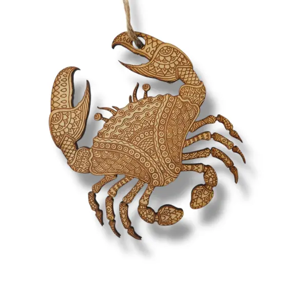 Ornament - Crab - Raw Wood {5}