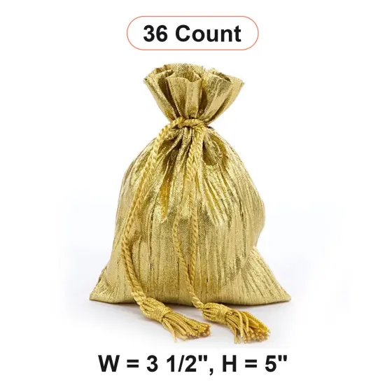 Sparkling Crinkled Metallic Fabric Bags 3 1/2''x5" for Elegant Gifts {1}