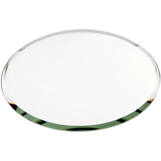 Plymor 4" Round, 3mm Thick Beveled Glass Mirror Circle {1}