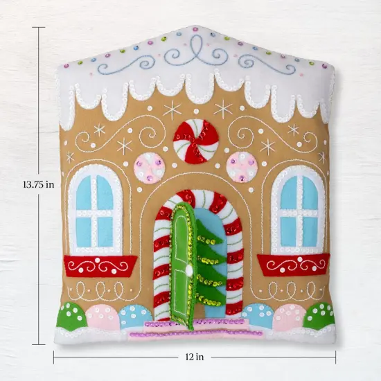 Bucilla Felt Pillow Applique Kit 12"X13.75"-Gingerbread Cottage {5}