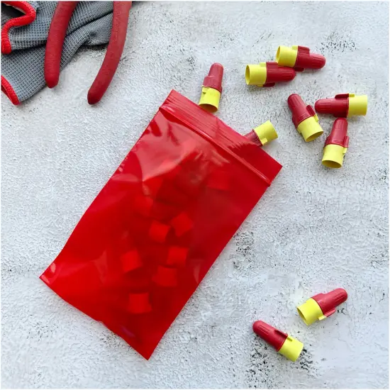 Plymor 4" x 6", Red 2 Mil Zipper Reclosable Plastic Bags {4}