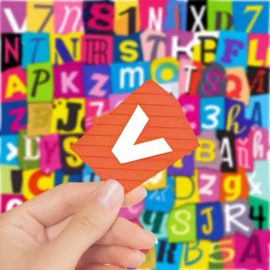 100pcs Alphabet Number Colorful Letter Stickers {4}