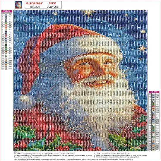 5D Santa Claus Diamond Painting Kits for Adults {2}
