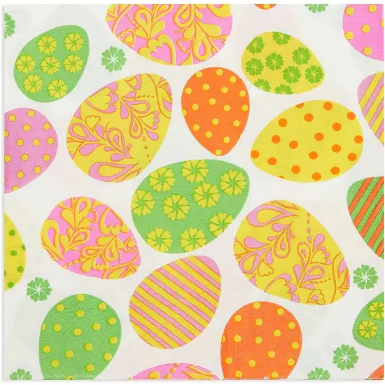 Juvale 100-Pack Disposable Easter Paper Napkins, 6.5x6.5 Inch Cocktail Serviettes for Spring Gatherings, Printed Dinner Tissue for Holiday Table Settings, Easter Egg Design for Parties and Buffets Multicolor {4}