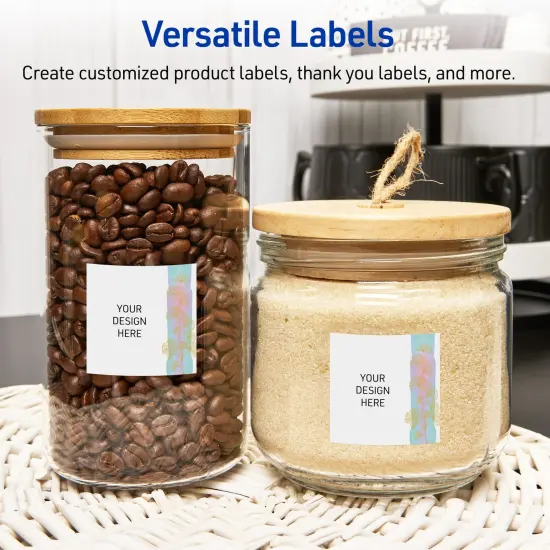 Avery Printable Square Labels with Sure Feed Technology, Pre-Printed Floral Design, Glossy White, 3" x 3", Laser & Inkjet Compatible, 60 Total, Great for Branding, Marketing, and Events {6}