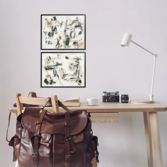 Stupell Industries Neutral Earth Tones Abstraction 2pc Framed Giclee Set Design by June Erica Vess {2}