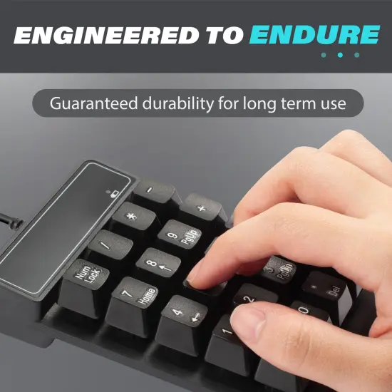 Insten USB Numeric Keypad, Portable Mini Wired Numpad, 19 Keys Accounting Number Keyboard Extension, For Laptop Desktop Computer PC, Black {6}