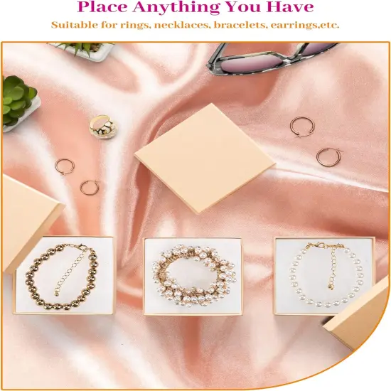 Jewelry Gift Boxes, 3.5x3.5x1 Inch 20 Pcs Matte Small Gift Box wtih Lids, Small Cardboard Jewelry Boxes with Cotton Filled and Lids {4}