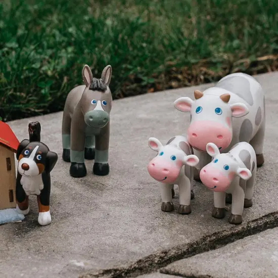 HABA Little Friends Donkey - 3.75" Farm Animal Toy Figure Multicolor {4}