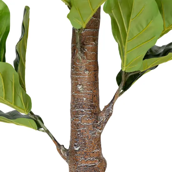 Northlight Potted Two Tone Green Artificial Wide Fiddle Leaf Fig Tree - 6.25' {7}