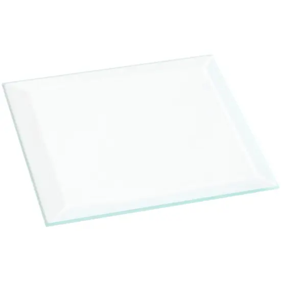 Plymor 3" Square, 3mm Thick Beveled Clear Glass {1}