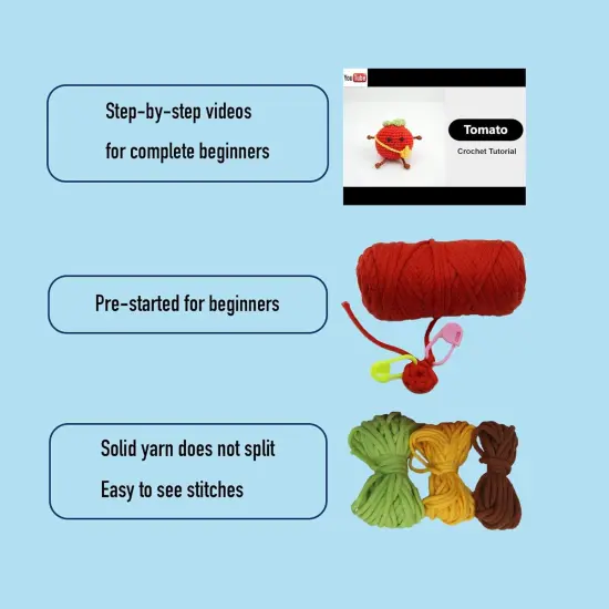 Crochet Kit for Beginners - Cute Tomato {4}