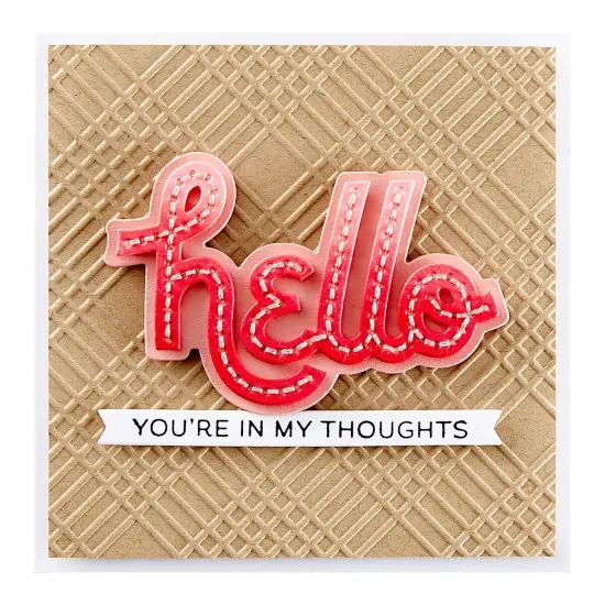Spellbinders Etched Die From The Out And About Collection-Sitched Hello {4}