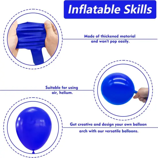 102PCS Red Latex Balloon Arch Kit Blue {3}