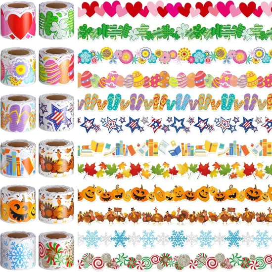 12 Rolls 394 ft Holiday Bulletin Board Borders Seasonal Bulletin Board {1}