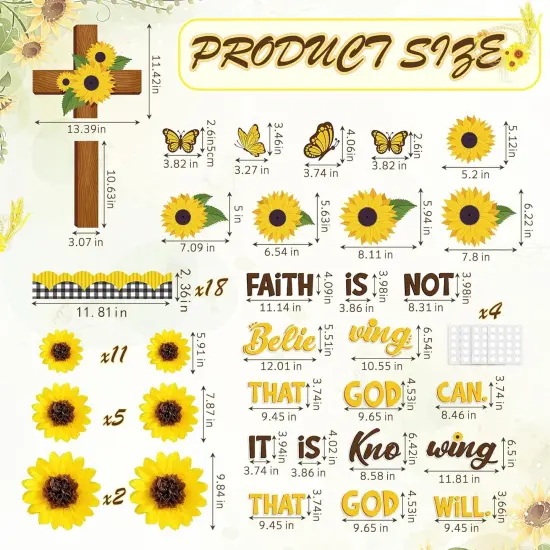 Christian Bulletin Board Decoration Set 3D Sunflower Classroom Decorations {2}
