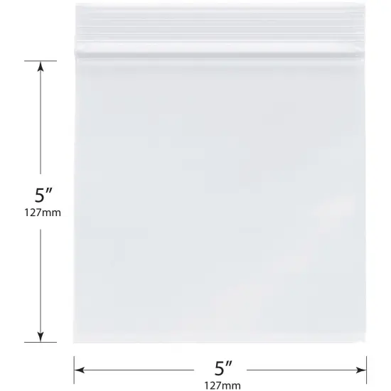 Plymor 5" x 5", 2 Mil Zipper Reclosable Plastic Bags {3}