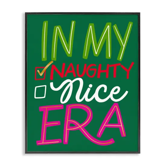 Stupell Industries Sassy Naughty or Nice Era Framed Giclee By Doodles.Ink. {1}