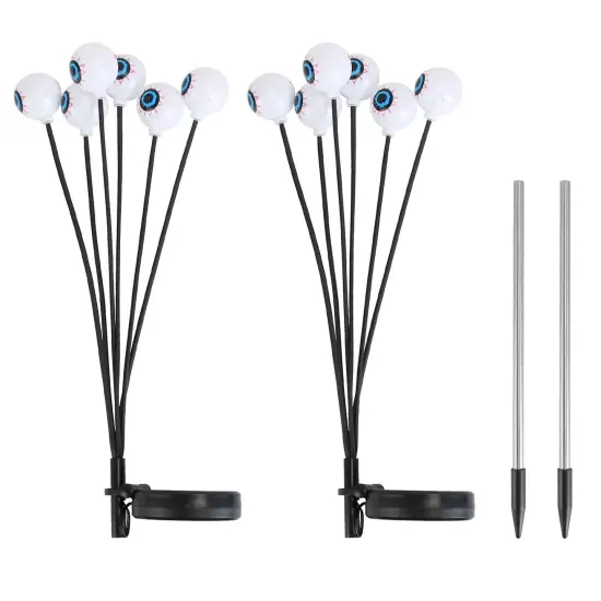 Solar Scary Eyeballs Lights Outdoor Halloween Decoration Swaying Light Halloween Path Lights Ornaments with Total 12LED IP65 Waterproof for Yard Garden Patio Party Decor {10}