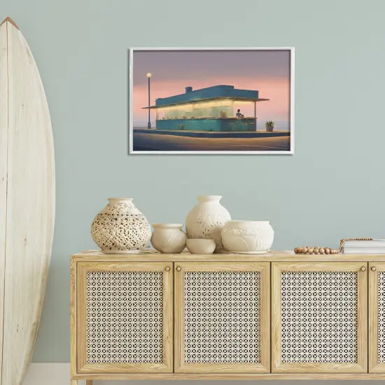 Stupell Industries Lone Beach Diner at Sunset Framed Giclee By Noah Bay {2}