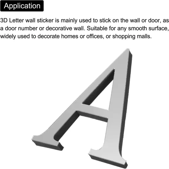 3D Acrylic Alphabet Mirror Wall Stickers {3}