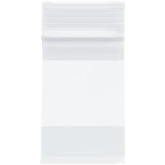 Plymor 2" x 3", 4 Mil with White-Block Heavy Duty Zipper Reclosable Plastic Bags {1}