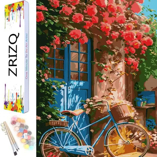 Paint by Numbers for Home Wall Art Decor-Flowers and Bicycles {1}