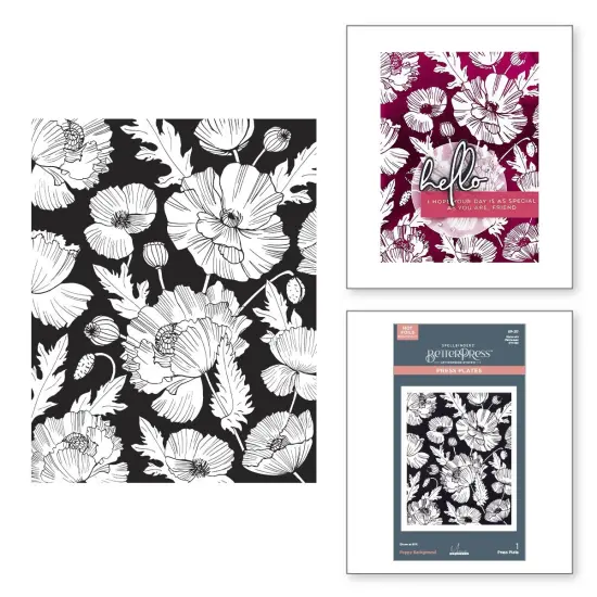 Spellbinders BetterPress Press Plate By Yana Smakula-Poppy Background {6}