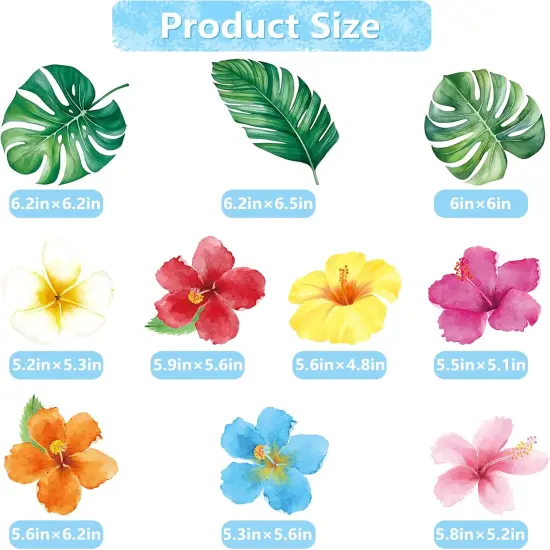 Hawaiian Luau Birthday Hanging Swirl Decorations 30 Pieces Flower Tropical Palm Foil Ceiling Decor for Floral Summer Beach Pool Party Supplies {4}