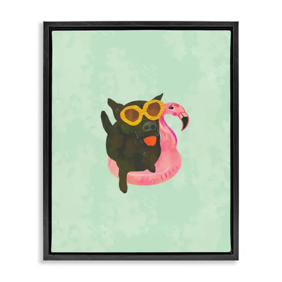 Stupell Industries Jet Dog with Beach Floaty Floating Frame By Dina Riddle {7}