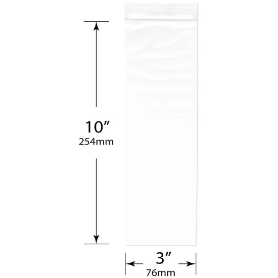 Plymor 3" x 10", 2 Mil Zipper Reclosable Plastic Bags {3}