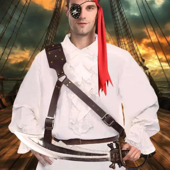 Leatherlike Backstrap Sword Holder Adult Costume Accessory | Lace Up {4}