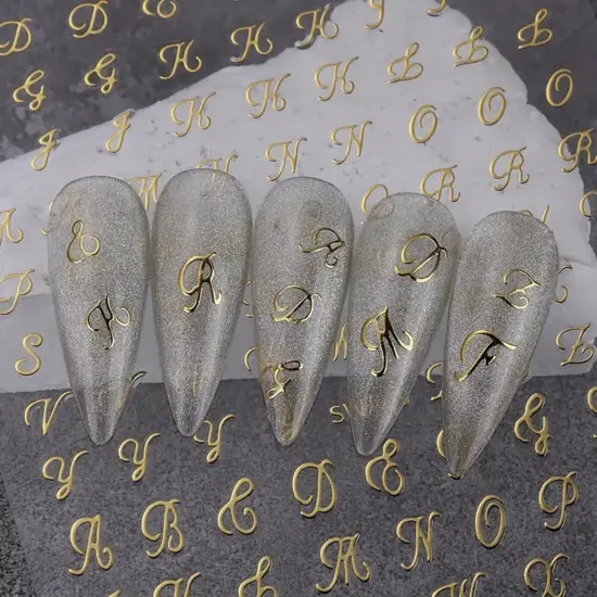 8 Sheets Vintage English Letter Nail Decals {5}