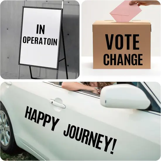 16 Sheets Black Letter Stickers Large 3+4 Inch {5}